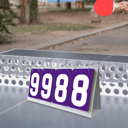 Tabletop Score Flipper, Sports Scoreboard 4 Digits Manual Score Flip Cards Flip Number Score Board for Volleyball Football