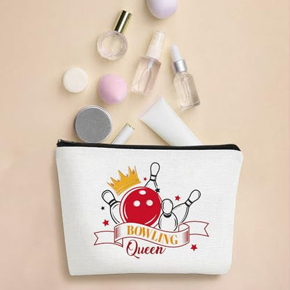 4 Pcs Bowling Gifts for women, Bowling Makeup Bag, Sport Accessories, Cosmetic Bag Zipper Pouch Gifts for Ball lover, Gym Lovers, Girls, Sister - style: Bowling
