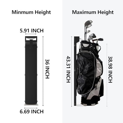 Wall Mount Golf Bag Storage Rack - Wall Mount Rack for Garage, Club Dock for Golfing Bag | Space Saving | Easy Install & Use - color: Black