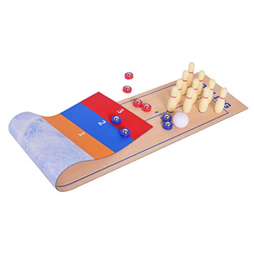 3 in 1 Shuffleboard Bowling Game Table Set for Family | 3 in 1 shuffleboard, bowling & curling set.Smooth playing surface. Quick assembly.Full accessory set.Perfect for home parties