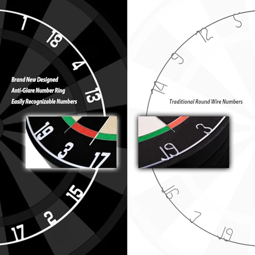 Dartboard with Staple-Free Bullseye Easily Recognizable Numbers 18g Steel Tip Darts Set 12 Steel Tip Darts 18g Mounting Kits Include - style: DB-P