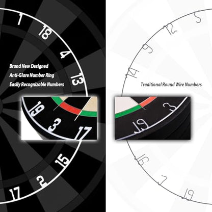 Dartboard with Staple-Free Bullseye Easily Recognizable Numbers 18g Steel Tip Darts Set 12 Steel Tip Darts 18g Mounting Kits Include - style: DB-P