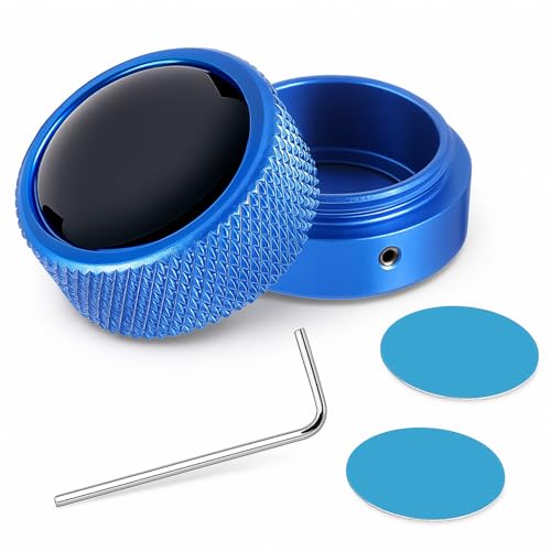 1 Pcs Round Pool Chalk Holder Blue Magnetic Chalk Pool Billiards Accessories Portable Cue Head Tool Box Cubes Cases Container for Billiard Cue Tip Tool Table Snooker Practical Accessories