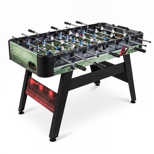 Goplus 54 Inch Full Size Foosball Table, Soccer Game Table with 2 Balls, 22 Players, Ergonomic Handles, Adjustable Leg Levelers, Competition Size Arcade Foosball Table for Home Game Room Adults