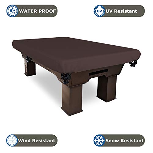 Covers & All Pool Table Cover, Made of 18 Oz Cover Tuff, Waterproof, Ideal for Extreme Weather (100" W x 56" D x 8" H, Coffee) - color: Coffee, size: 100" W x 56" D x 8" H