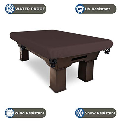 Covers & All Pool Table Cover, Made of 18 Oz Cover Tuff, Waterproof, Ideal for Extreme Weather (100" W x 56" D x 8" H, Coffee) - color: Coffee, size: 100" W x 56" D x 8" H