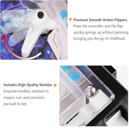 Mini Pinball Machine, Electronic Pinball Game Toys with Light and Sound Effects and Digital-Counter, Tabletop Pinball Toys for Children and Family