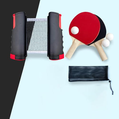 Ping Pong Paddles Set, Rackets and Balls, with Carry Bag,Accessories,Retractable Net with Posts,Table Tennis Set for Tabletop, Black