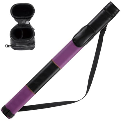 Billiard/Pool Cue Hard Cases, Cue Case 1 Stick 2 Holes,Holds 1 Complete 2-Piece 58 Inches Cue Sticks,Deluxe Hard Billiard Pool Cue Stick Carrying Case,Pool Billiards Accessories - color: Purple