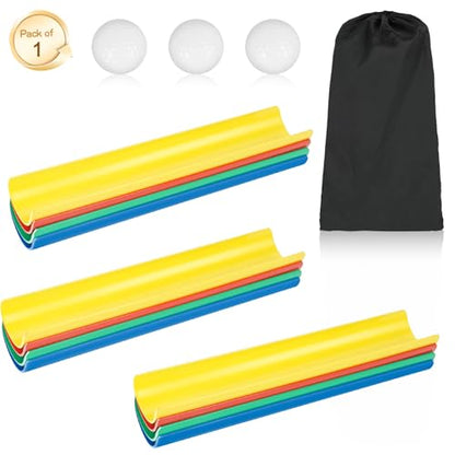 Team Building Games Activities, Pipeline Kit Group Games, Ice Breaker, Teamwork Games, Field Day Outdoor Youth Sports - size: Pack of 1, style: 12 Pcs Half Pipes & 3 Golf Balls, Standard Thickness
