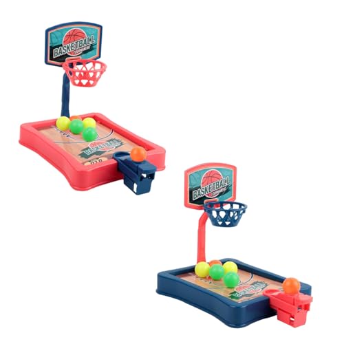 2 Sets Mini Basketball Game Desktop Basketball with Red Blue Hoops Educational Sports Game for Hand-Eye Coordination and Creative Play Fun Indoor Tabletop Activity