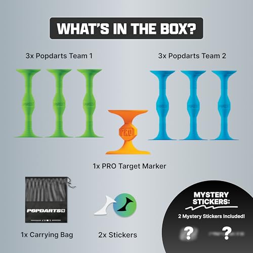 Popdarts Pro Pack (Blue and Green) - Indoor, Outdoor Suction Cup Throwing Game - Competition with a POP - color: Blue,green,orange