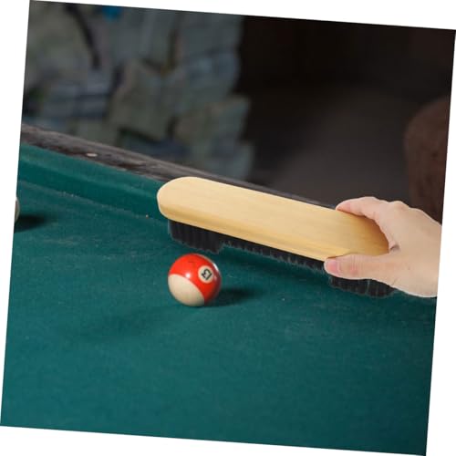 DECHOUS Pool Table Rail Brush and Crevice Cleaning Tool with Wooden Handle, 12-inch Narrow Gap Billiard Table Cleaning Kit for Dust and Debris Removal in Game Rooms and Sports Areas