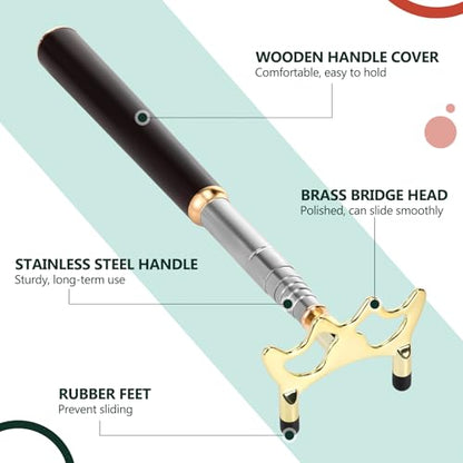 Skylety Pool Cue Snooker Stick Pool Table Accessories Retractable Billiards Cue Rest with Removable Brass Bridge Head - style: Low Bridge Head