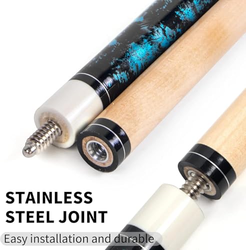 LOTKEY Pool Cue Sticks for Adults,Super Straightened Up 58'' 18 19 20 21oz Billiard Cues Canadian Maple Tacos De Billar Profesional Set of 4/3/2/1 House Bar Pool Que Table Beginner Pool Queue - color: 2 Sets (18oz Blue, 21oz Green)