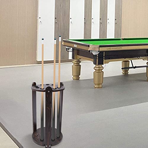 LYNICESHOP Pool Stick Holder Floor Stand, 9-Hole Billiard Rack, Wooden Billiard Cue Stand, For storing pool cues, fishing rods, golf clubs (9 HOLES ROUND) - style: 9 HOLES ROUND