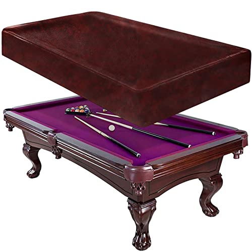 iCOVER Outdoor Pool Table Cover Waterproof Heavy Duty Leatherette Covers for Billiard Tables 8 Feet Brown - color: Brown 8ft