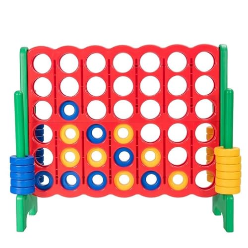 Pemberly Row Jumbo 4-to-Score Giant Game Set, Durable PE and PP Materials, Green Finish, Lightweight Design, Family Party Game for Motor Skills, Coordination, and Entertainment