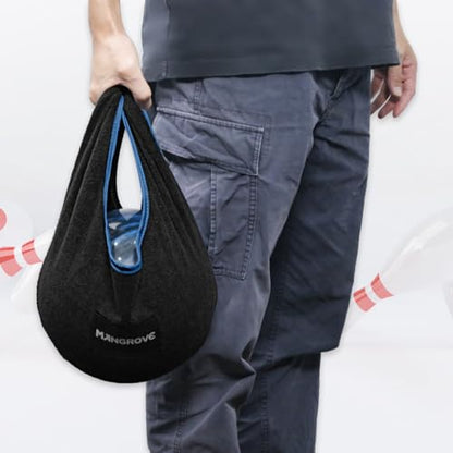 Mangrove Bowling Ball Polisher, Microfiber Bowling Towel See-Saw for Bowlers, Large Washable Bowling Shammy Seesaw, Ball Cleaner Holder Bag - color: 2-Pack/Black