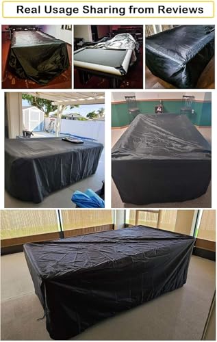 【2025 Upgraded Fabric】Saking Pool Table Cover Waterproof, 420D Heavy Duty 6/7/8/9 Ft Billiard Table Cover Indoor & Outdoor, Scratch-Resistant Polyester Cloth Cover for Pool Table -(6FT, Black)