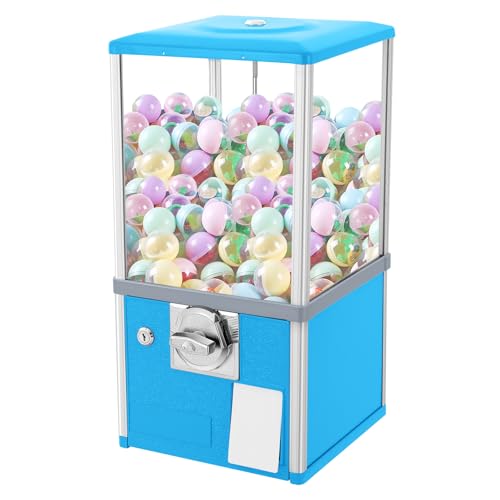 Gumball Machine for Kids, 25-Cent Vending Machines, PS Bouncy Balls Dispenser, 1.77-1.97in Huge Load Capacity Coin Operated Gumball Bank, Hold 200 Capsule Toys for Retail/Game Store (Blue) - color: Blue