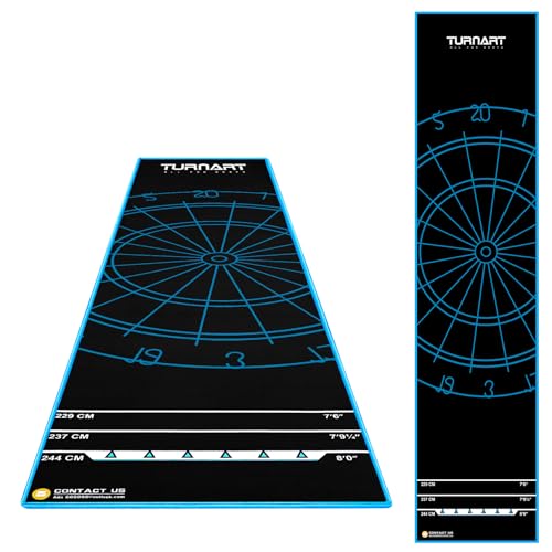 Turnart Darts Dart Mat,Darts Accessories Non Slip Carpet with Throw Line,Oche Mat with Soft Tip and Steel Tip Throw Line Distances,Dart Board Accessories - color: 2026 NEW
