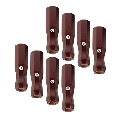 8Pcs Foosball Replacement Handles - 16mm Hole Wooden Rod End Caps with Non-Slip Grips | Standard Soccer Table Accessories (Deep Red, 4.92")