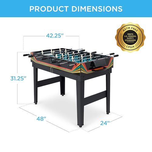 Best Choice Products 2x4ft Combo Game Table Set for Home, Game Room, Friends & Family w/Hockey, Foosball, Pool, Shuffleboard, Ping Pong, Chess, Checkers, Bowling, and Backgammon - color: Arcade