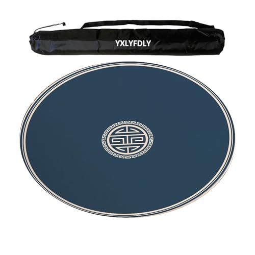 Round Mahjong Mat Thickened and Non-Slip Mahjong Table Cover with Rubber Backing Home Play Mat for Mahjong, Poker, Card, Board, Tile Games(95cm/37.4in) - size: 95cm/37.4in