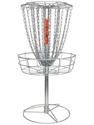 DGA Mach 2 Pro Disc Golf Basket | 24-Chain Professional Target with Hot-Dipped Galvanized Steel, All-Weather Heavy-Duty Construction for Outdoor Play