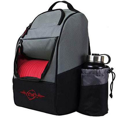 MVP Disc Sports Shuttle Disc Golf Backpack Bag (Choose Your Style and Color) - color: Gray/Red, style: Without Velcro Side Panel