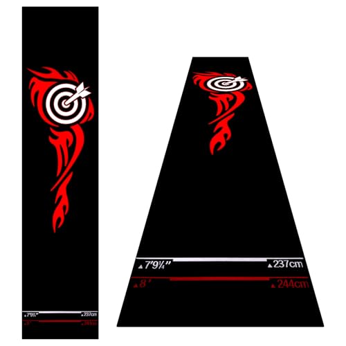 Thmins Darts Mat with Throw Line for Dart Board, Non-Slip Floor Mat with Standard Oche Distances and Protective Surface
