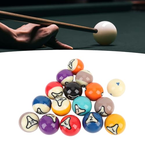 16Pcs Billiard Balls Set US Style Pool Ball Resin 57.2mm Dia for Tournament Practice, Default