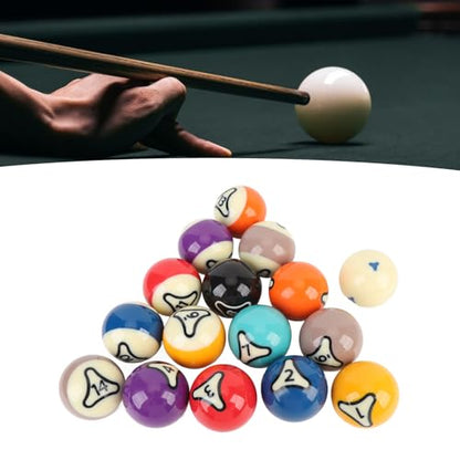 16Pcs Billiard Balls Set US Style Pool Ball Resin 57.2mm Dia for Tournament Practice, Default