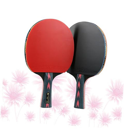 Hemoton Table Tennis Block 2pcs Butterfly Pong Paddle Double Pimples-in 5 Star Racket for Junior Players