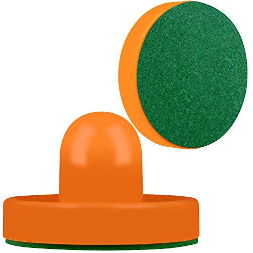 ONE250 Air Hockey Pushers and Red Air Hockey Pucks, Goal Handles Paddles Replacement Accessories for Game Tables (4 Striker, 4 Puck Pack) - color: Orange