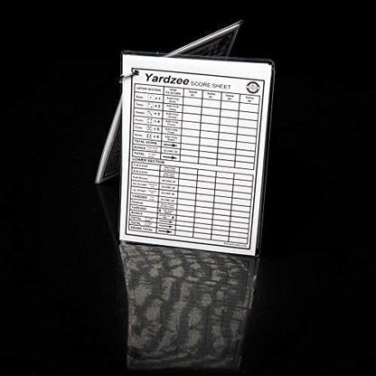Yard Dice Giant Wooden Yard Game, 6 Solid 3.5" Wood Dice, Storage Bag, optional 5PK 5"x7" Yardzee and Yarkle Dry Erase Score cards, Great for Weddings, family reunions, Backyard BBQs and more