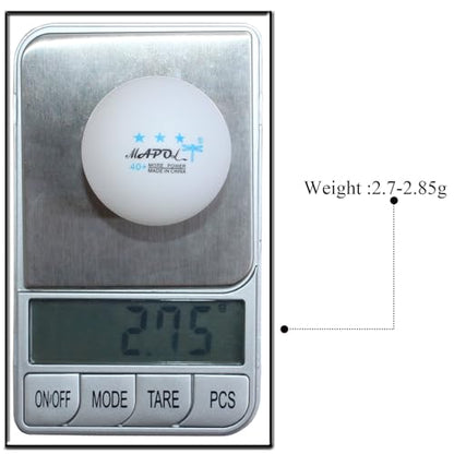 MAPOL 60/22 Count 3-Star 40+ Premium Ping Pong Balls Advanced Practice Table Tennis Ball - color: White,60-pack