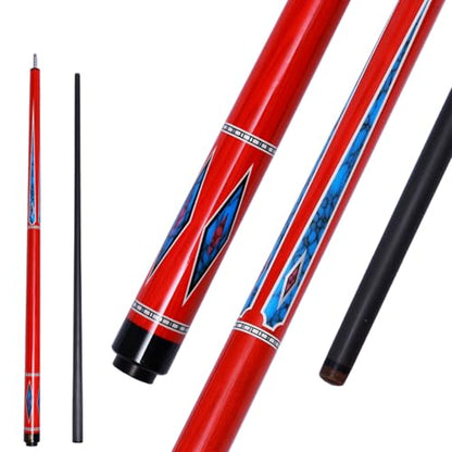 Carbon Fiber Pool Cue – 12.9mm, 14mm and 12.4mm, 2-Piece Billiard Cue Stick for Women/Men, Professional Break Cue for Snooker, 8-Ball, 9-Ball, Home & Club Use - color: Red 1
