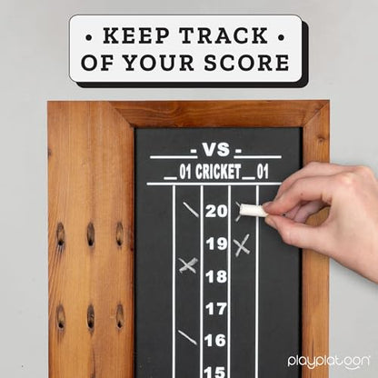 Play Platoon Dart Scoreboard & Darts Holder Wall Mount - Wood Score Board, Professional Darts Accessories, Dart Holder - size: 20 x 12 inch, style: Chalkboard