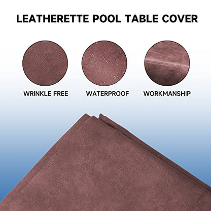 GSE Games & Sports Expert Billiard Table Covers, 7'/8'/9' Waterproof & Tearproof Heavy Duty Leatherette Pool Table Cover (Several Colors Available) - color: Brown - 9ft