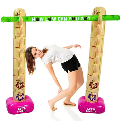 4E's Novelty Summer Inflatable Limbo Game Party Game for Kids Boys Girls Adults Tropical Inflatable Decoration for Indoor Outdoor Bithday Beach Pool Luau Game