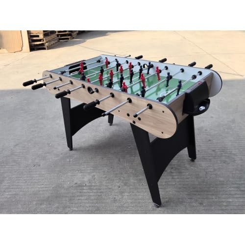 4ft Foosball Table Soccer Game Table Easy to Assemble with Wooden Steel Construction Indoor Sports Fun for Adults & Teens in Home&Apartments&Game Rooms - color: Wood