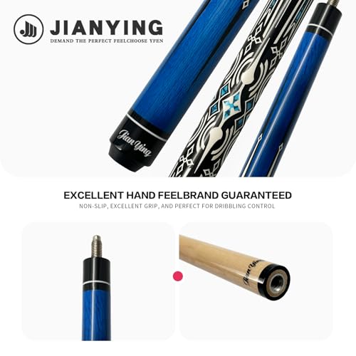 Professional Pool Cue 58" 10.5/12.5mm Tip Maple Shaft 1/2 Joint Ergonomic Grip Billiard Stick for Adults - color: PC26-12.5-SET