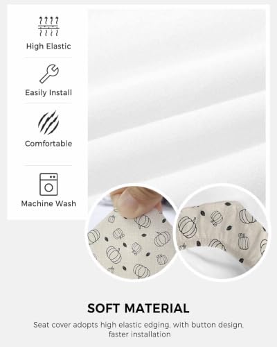 Savannan Office Chair Cover, Thanksgiving Pumpkin Fall Leaf Protective Stretch Elastic Universal Cover for Desk Task Chair,Computer Rotating Chair 1 Pcs Vintage Linen Texture