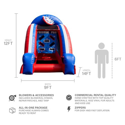 JumpOrange Inflatable Baseball Toss Game with Blower - 100% Commercial Grade PVC Vinyl ,Multi-Target Shootout Carnival Game for All Ages , Portable Indoor/Outdoor Fun for Home & Rental Use - style: Baseball
