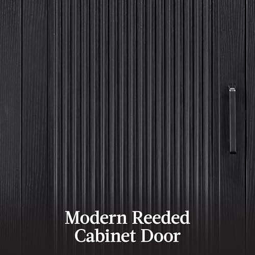 Best Choice Products 72" Tall Narrow Arched Pantry Cabinet w/Reeded Door, 4-Tier Bookshelf, Armoire, Hutch, Bookcase, Storage Cabinet w/Adjustable Shelves, for Dining Room and Livingroom - Black Oak - color: Narrow - Black Oak
