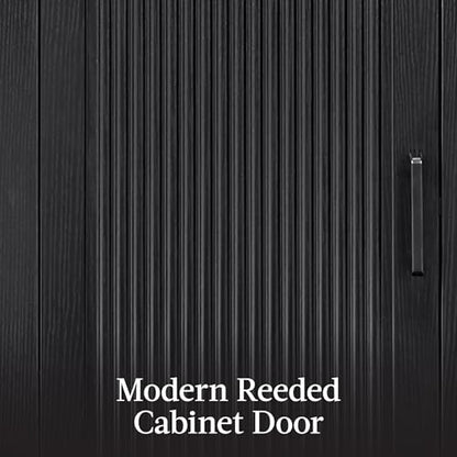 Best Choice Products 72" Tall Narrow Arched Pantry Cabinet w/Reeded Door, 4-Tier Bookshelf, Armoire, Hutch, Bookcase, Storage Cabinet w/Adjustable Shelves, for Dining Room and Livingroom - Black Oak - color: Narrow - Black Oak