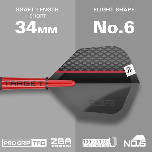 Target Darts Scope Steel Tip Swiss Point Darts, 90% Tungsten Dart Set | Steel Tip Dart, Red & Black Darts, Professional Dart Set with Swiss Points & Tool | Barrel 01/02/03/04 –21G/22G/23G/24G/25G - size: 23G, style: Barrel 03