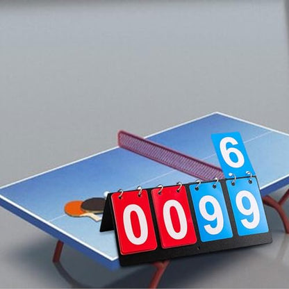 kowaku Sports Scoreboard 4 Digits Scorekeeper Tabletop Score Flipper Flip Number Score Board for Football Tennis Baseball Volleyball